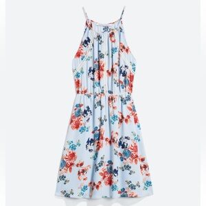 Collective Concepts Floral Mini Dress - Blue and Red (Medium)